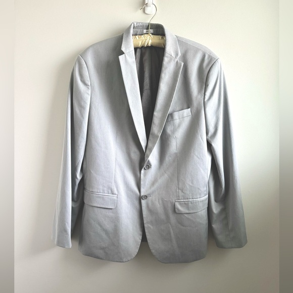 CALVIN KLEIN Double breasted blazer suit jacket, light grey, size XL - Picture 1 of 9